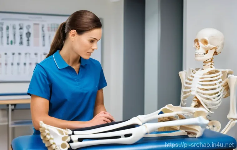 스포츠재활 전문가로 성장하기 위한 필수 스킬 - **Prompt:** A professional female sports physiotherapist in her late 20s to early 30s, with a warm a...