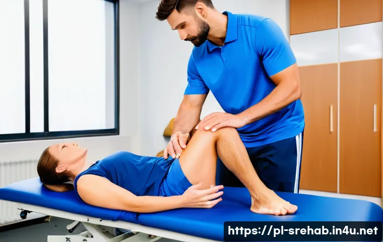 스포츠재활 전문가의 자기소개서 작성 팁 - **Prompt 1: Precise Manual Therapy Session**
    A highly skilled female sports rehabilitation thera...