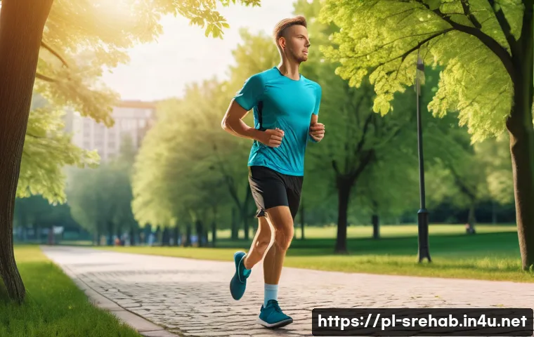 스포츠재활 주요 증상별 치료 방법 - A detailed medical illustration of a young adult male runner experiencing a hamstring muscle strain ...
